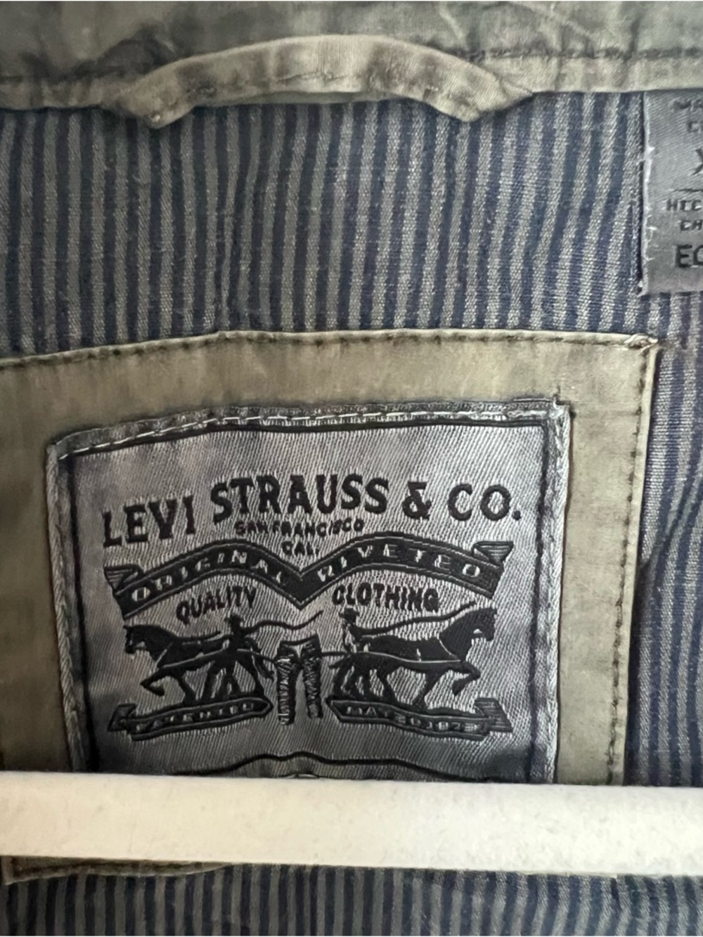 Levi’s Utility Jacket Olive Green Military Style XS Lightweight Field - Picture 2 of 5